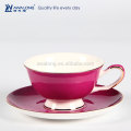 Горячая продажа чистого цвета рекламных тонкой керамической кости Китай чай чашка кофе и блюдце